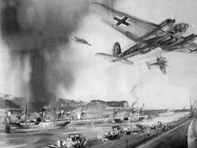 28th June 1940 7pm three Heinkels bomb St Helier Harbour